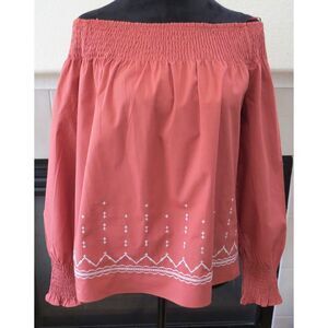 The Sang off-the-shoulder blouse Terra-cotta Small NWT